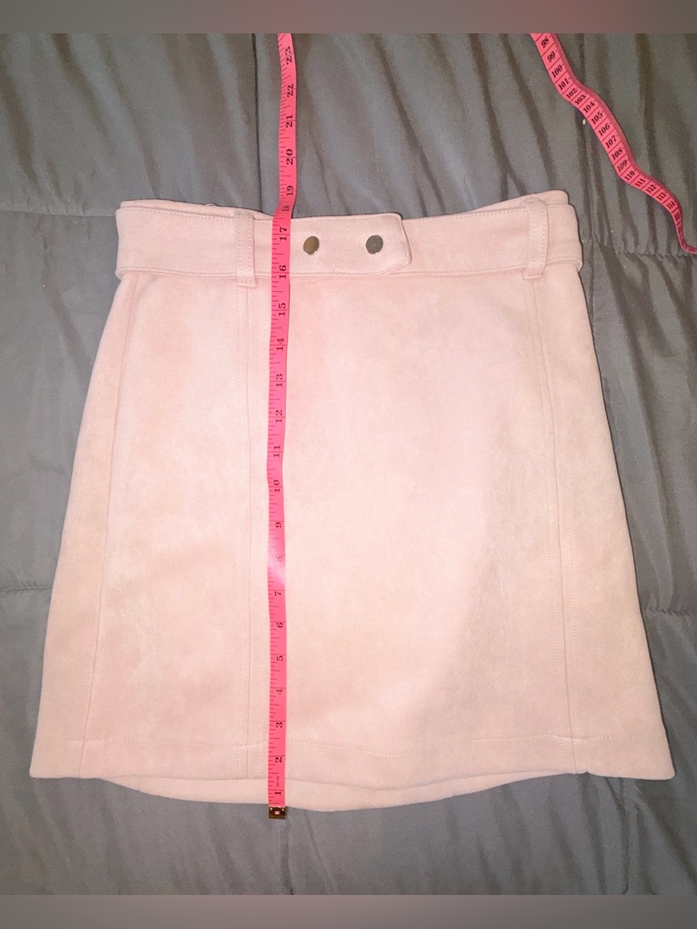 Fashion Nova Blush Pink Faux Suede High Waisted Mini Skirt Size S - Picture 6 of 6